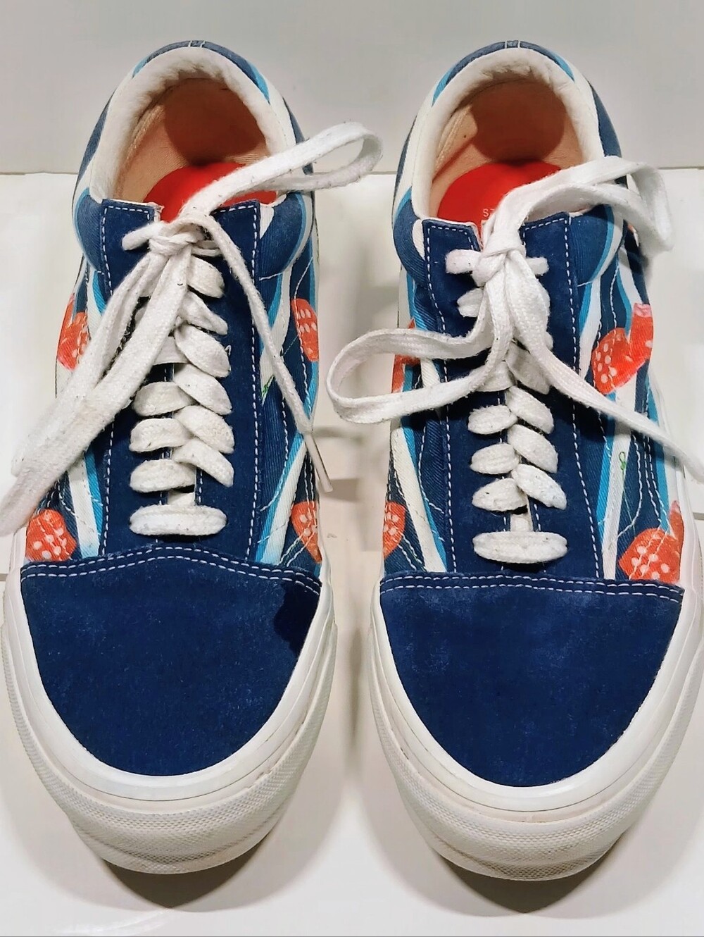 VANS OG Old Skool Men’s US 9 Unisex Blue Canvas Lace-Up SNAKE EYES Sneakers